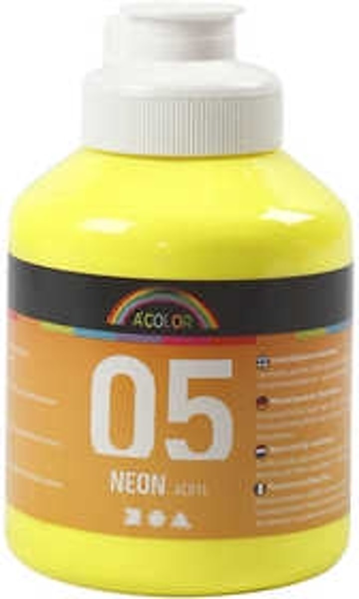 A-Color acrylverf, neon geel, 05 - neon, 500ml [HOB-32612]